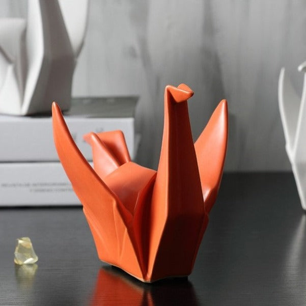 Statuette grue en origami