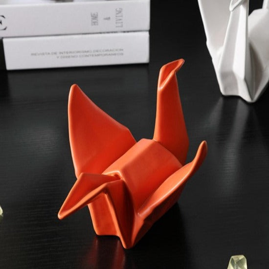 Statuette grue en origami