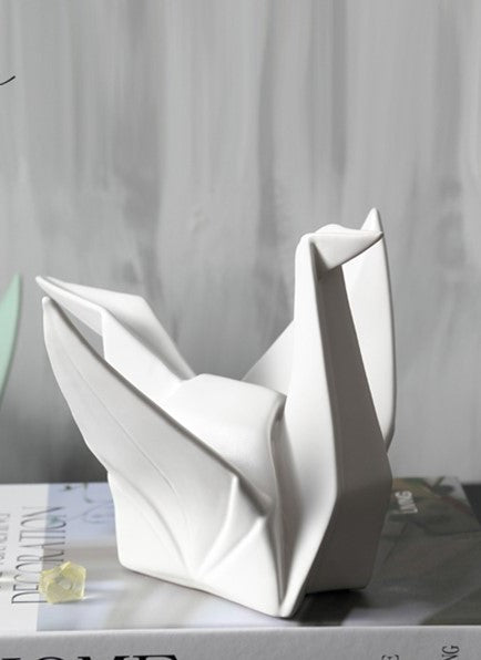 Statuette grue en origami