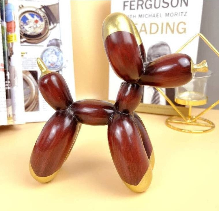 Statuette Balloon Dog en bois massif