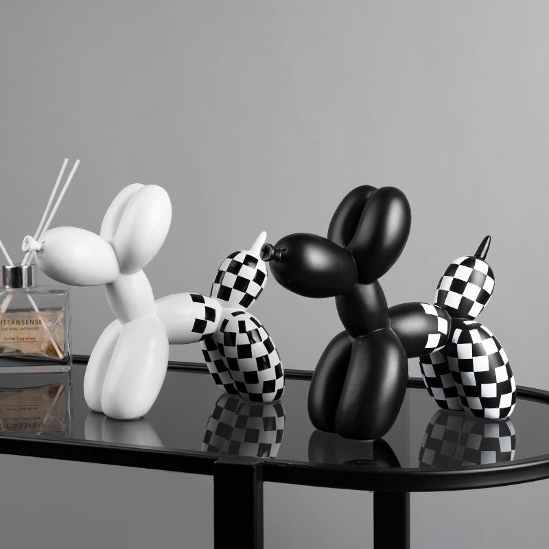 Statuette Balloon Dog en damier