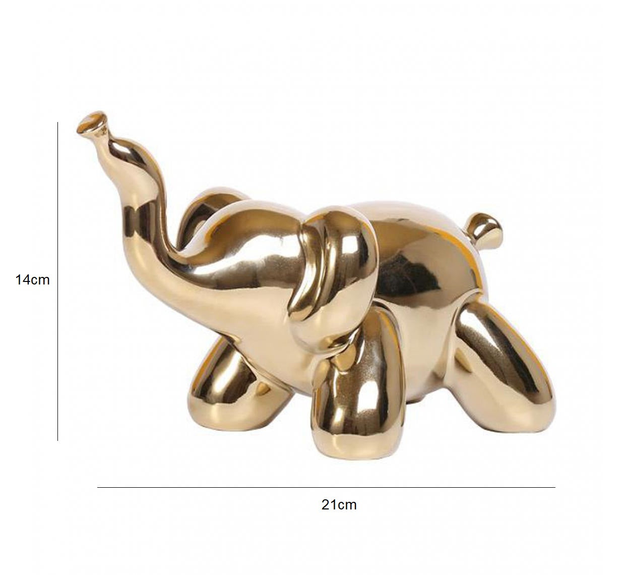 Statuette éléphant doré en ballon de baudruche
