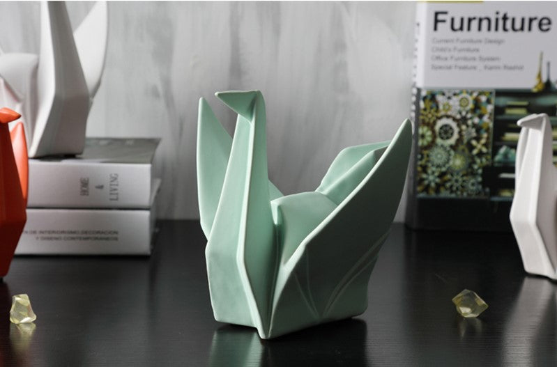 Statuette grue en origami