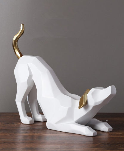 Statuette chien heureux