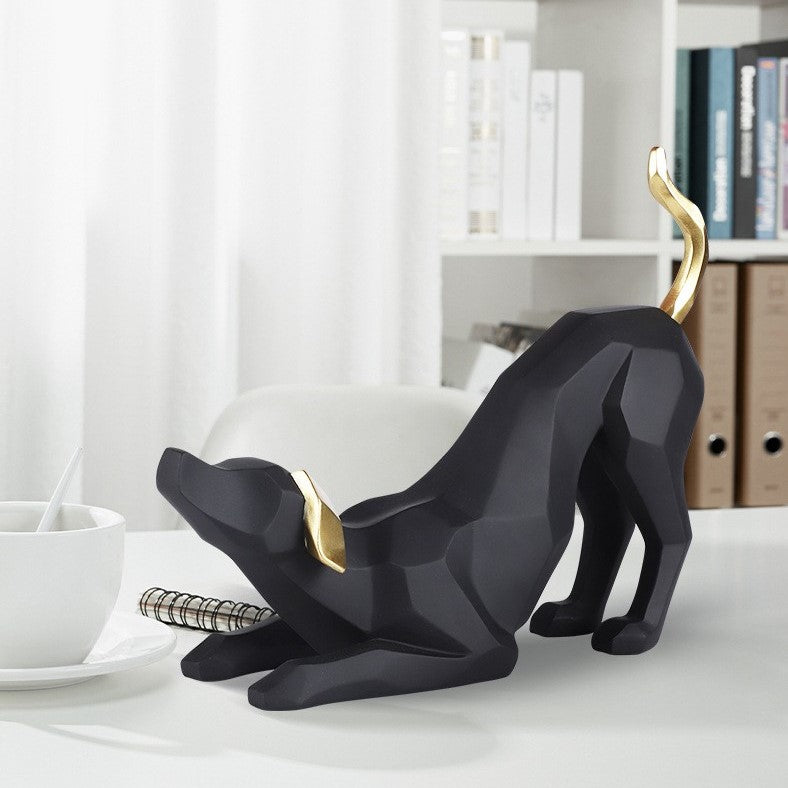 Statuette chien heureux